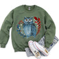 Owl, Folk Art, Scandinavian, Winter, Christmas Sweatshirt