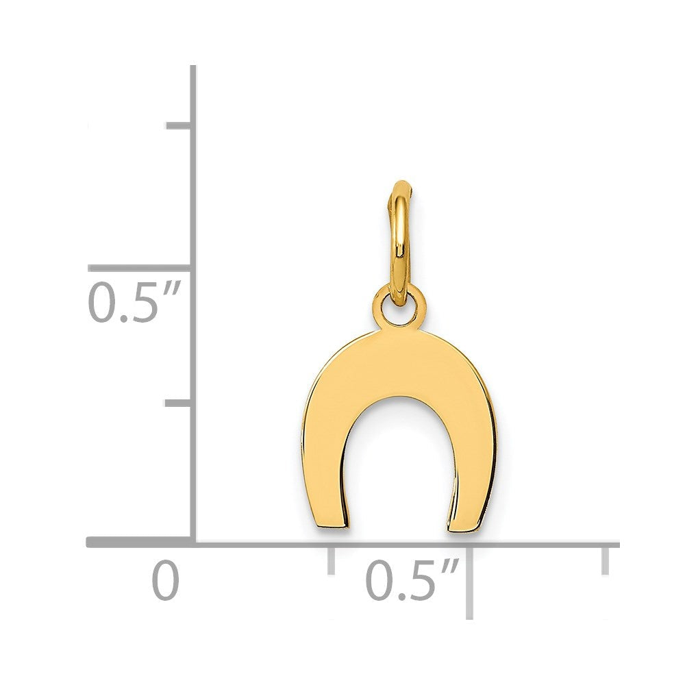 14k Yellow Gold Horseshoe Charm in Polished