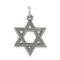 Sterling Silver Antiqued Textured Star of David Charm or Pendant