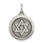 Sterling Silver Antiqued Star of David Medal, 17mm