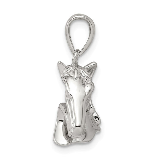 Sterling Silver Polished Horse Head Pendant