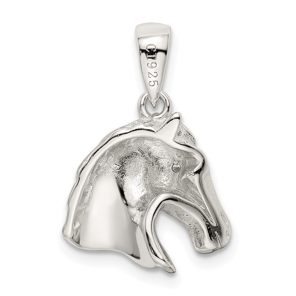 Sterling Silver Polished Horse Head Pendant