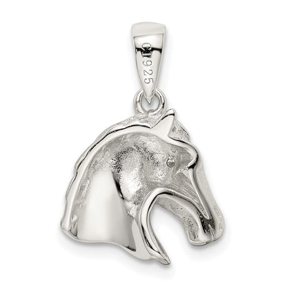Sterling Silver Polished Horse Head Pendant