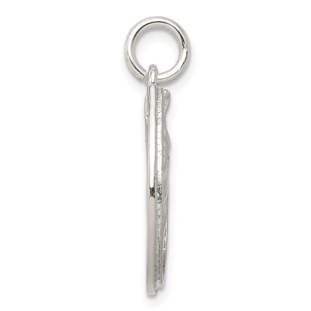 Sterling Silver Polished Horseshoe and Horse Head Pendant