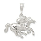 Sterling Silver Race Horse and Jockey Pendant