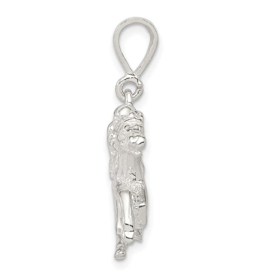 Sterling Silver Race Horse and Jockey Pendant
