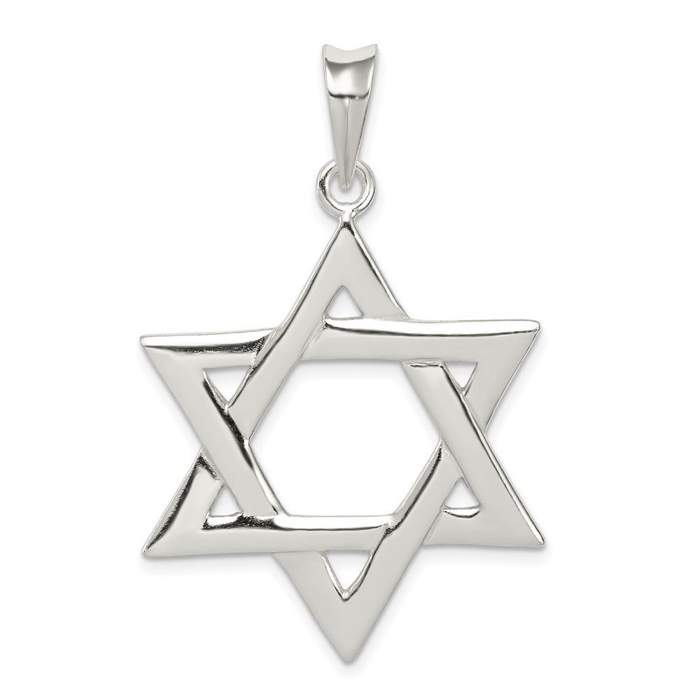 Sterling Silver Large Star Of David Pendant, 28 x 45mm