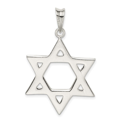 Sterling Silver Large Star Of David Pendant, 28 x 45mm