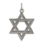 Sterling Silver Antiqued Star of David Pendant, 22 x 25mm (1 Inch)
