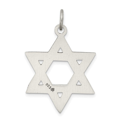 Sterling Silver Antiqued Star of David Pendant, 22 x 25mm (1 Inch)