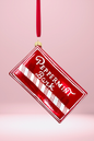 Peppermint Candy Box Glass Ornament