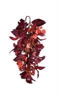 MIXED FOLIAGE SWAG WITH CRATER, BERRIES, 24",BURGUNDY