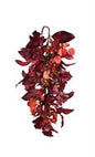 MIXED FOLIAGE SWAG WITH CRATER, BERRIES, 24",BURGUNDY