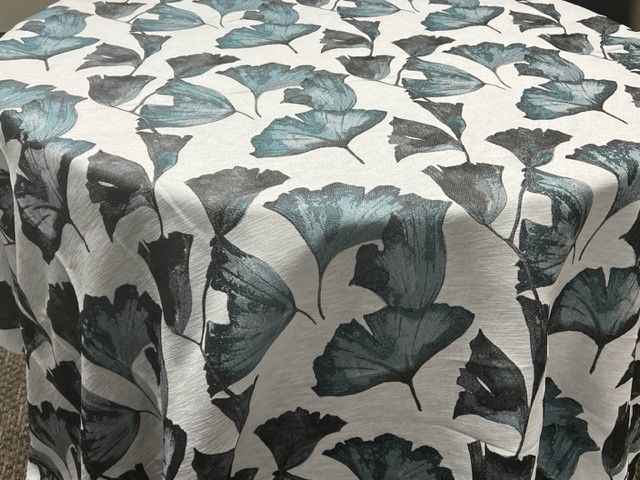 Blue POPPY Jacquard Tulip Print - Custom Tablecloths