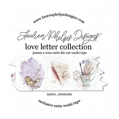 Love Letter 'Moments' Premium Satin Die Cut Washi 30mm