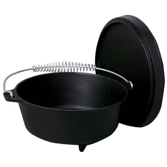 2-Gallon Seasoned Cast Iron Dutch Oven with Lid and Spiral Metal | Kitchen [Metal] | Kitchen + Metal