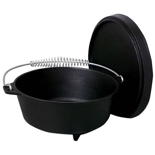 2-Gallon Seasoned Cast Iron Dutch Oven with Lid and Spiral Metal | Kitchen [Metal] | Kitchen + Metal