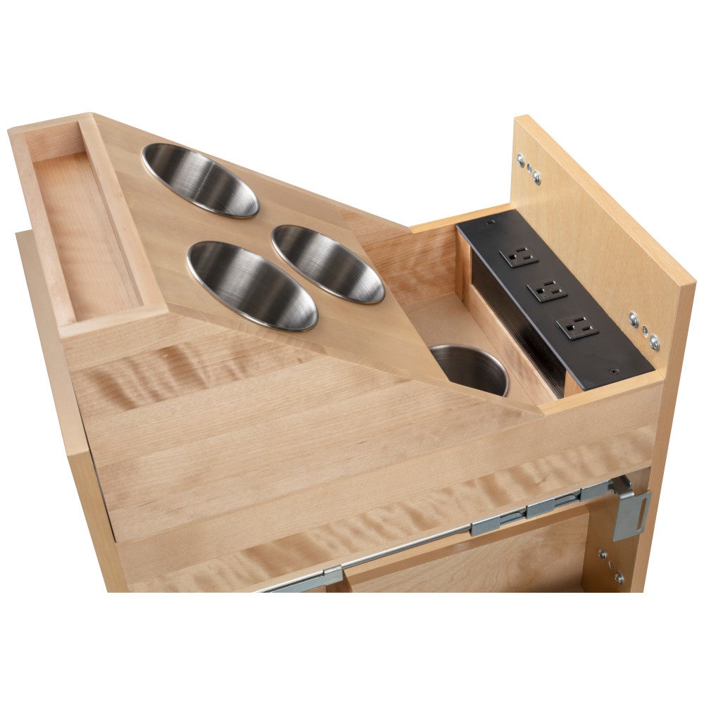 "No Wiggle" Powered Vanity Pullout for Full Height Base Cabinet