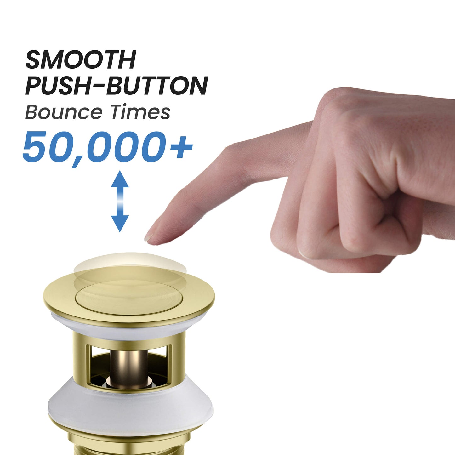 Pop Up Drain Stopper for Bathroom with Overflow - Small Cover