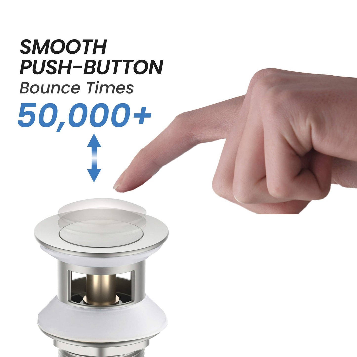 Pop Up Drain Stopper for Bathroom with Overflow - Small Cover