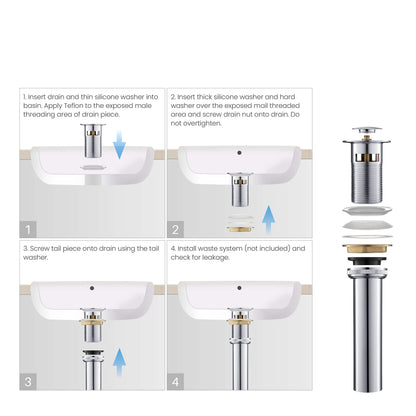 Pop Up Drain Stopper for Bathroom with Overflow - Small Cover
