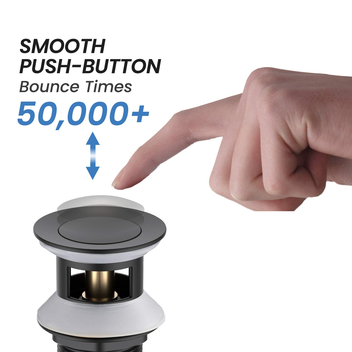 Pop Up Drain Stopper for Bathroom with Overflow - Small Cover