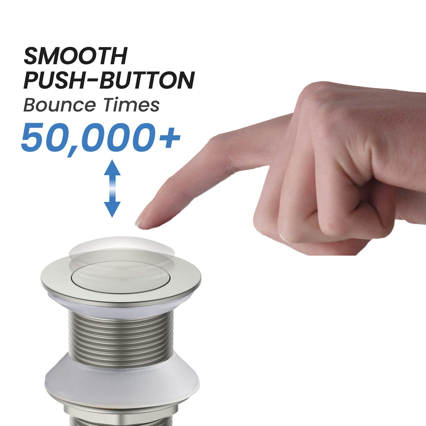 Pop Up Drain Stopper for Bathroom without Overflow - Small Cover