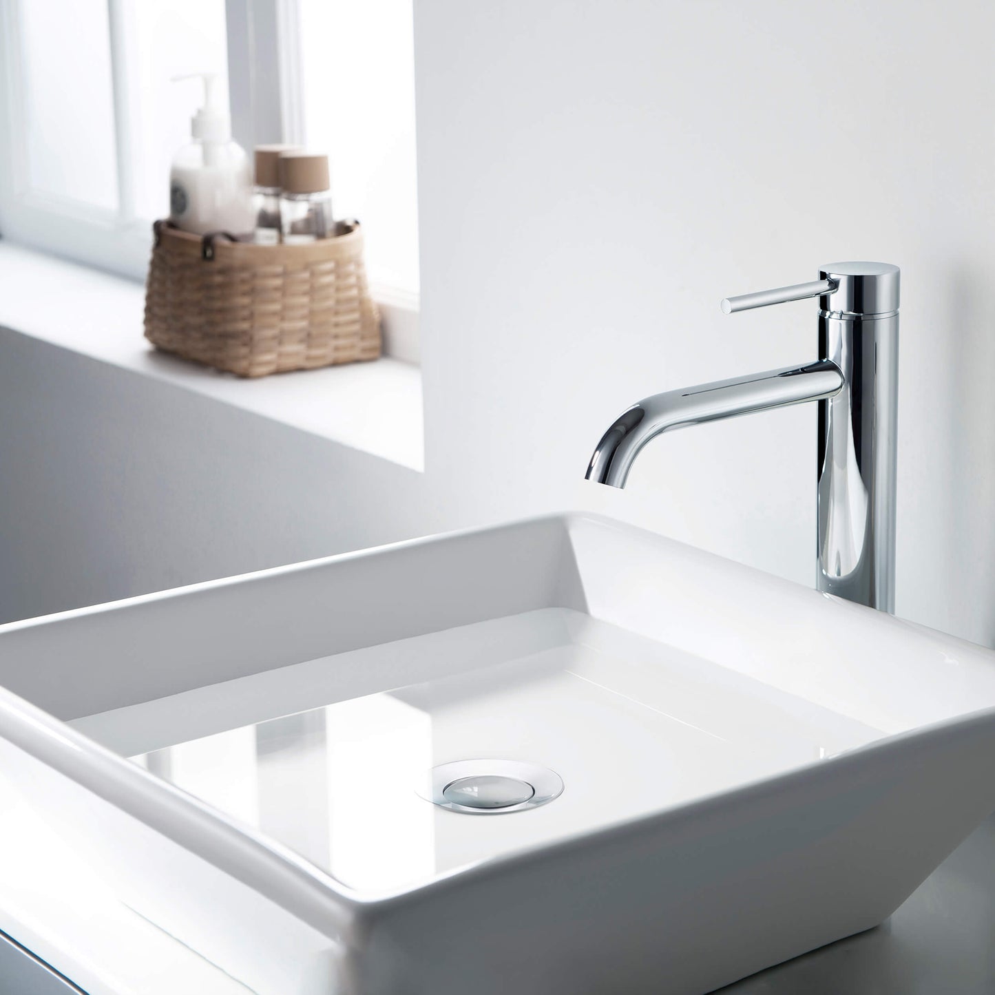 Pop Up Drain Stopper for Bathroom without Overflow - Small Cover