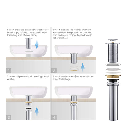 Pop Up Drain Stopper for Bathroom without Overflow - Small Cover