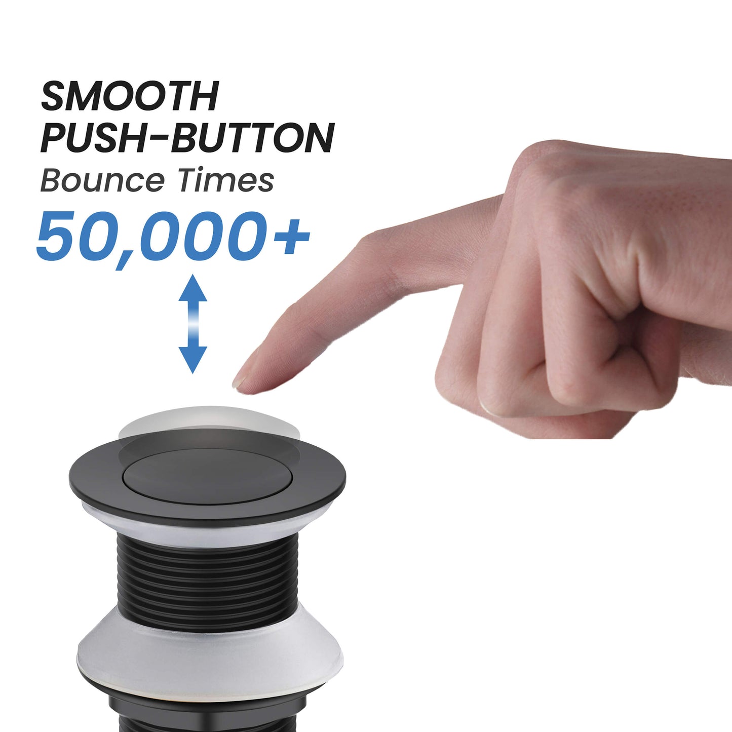 Pop Up Drain Stopper for Bathroom without Overflow - Small Cover