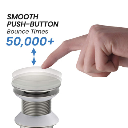 Pop Up Drain Stopper for Bathroom without Overflow - Full Cover