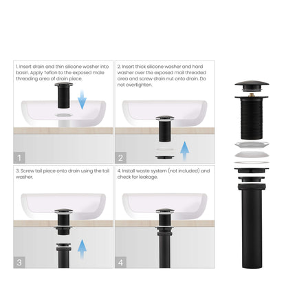 Pop Up Drain Stopper for Bathroom without Overflow - Full Cover
