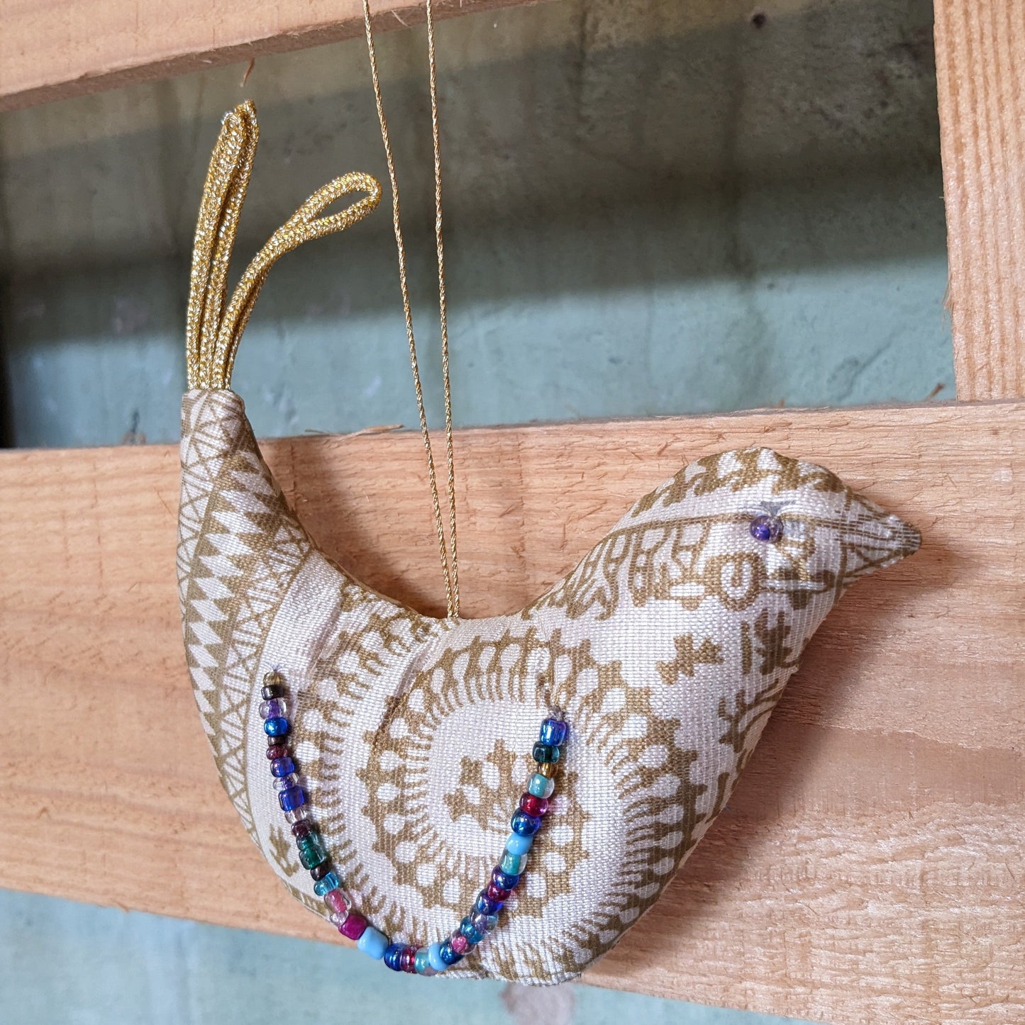 Upcycled Sari Bird Ornaments