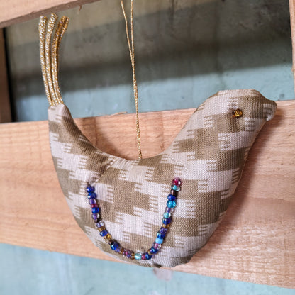 Upcycled Sari Bird Ornaments