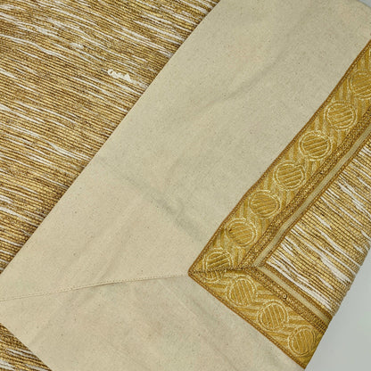 Shiny Gold Upcycled Sari Tree Skirt with Canvas