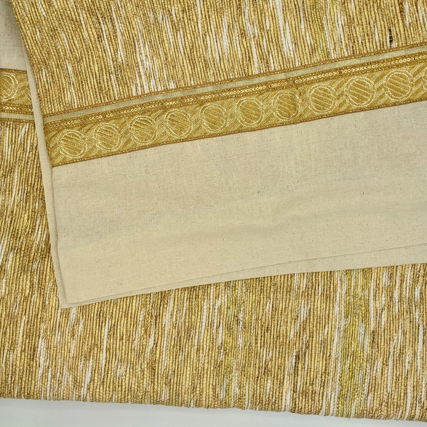 Shiny Gold Upcycled Sari Tree Skirt with Canvas