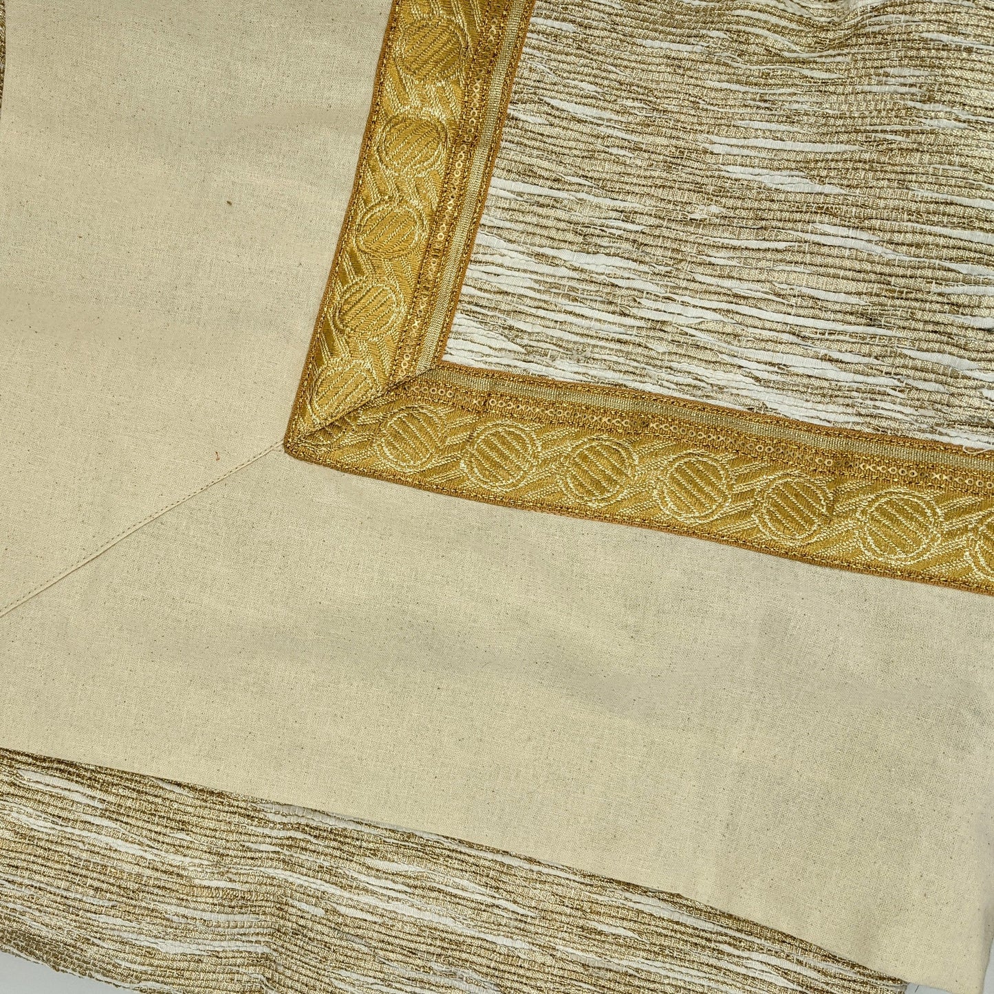 Shiny Gold Upcycled Sari Tree Skirt with Canvas
