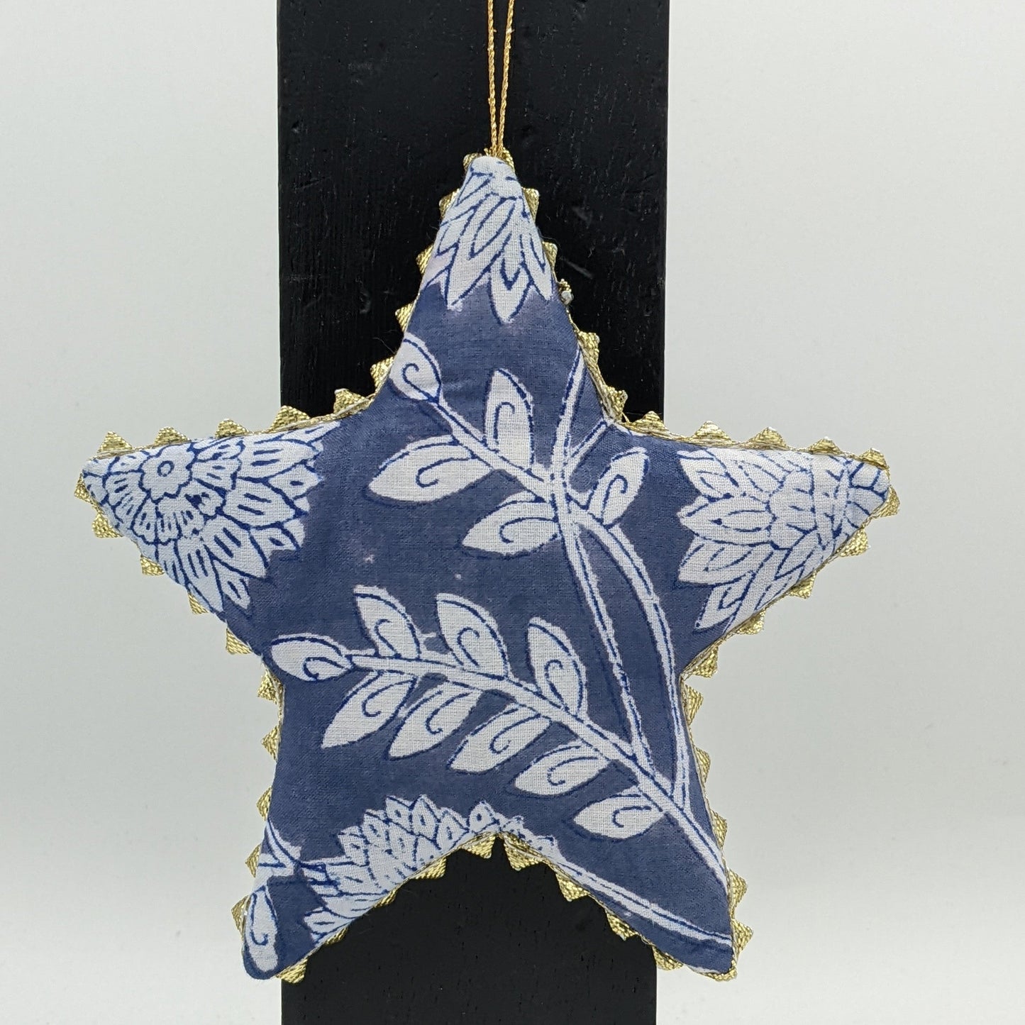 Gold Trimmed Cotton Star Ornaments