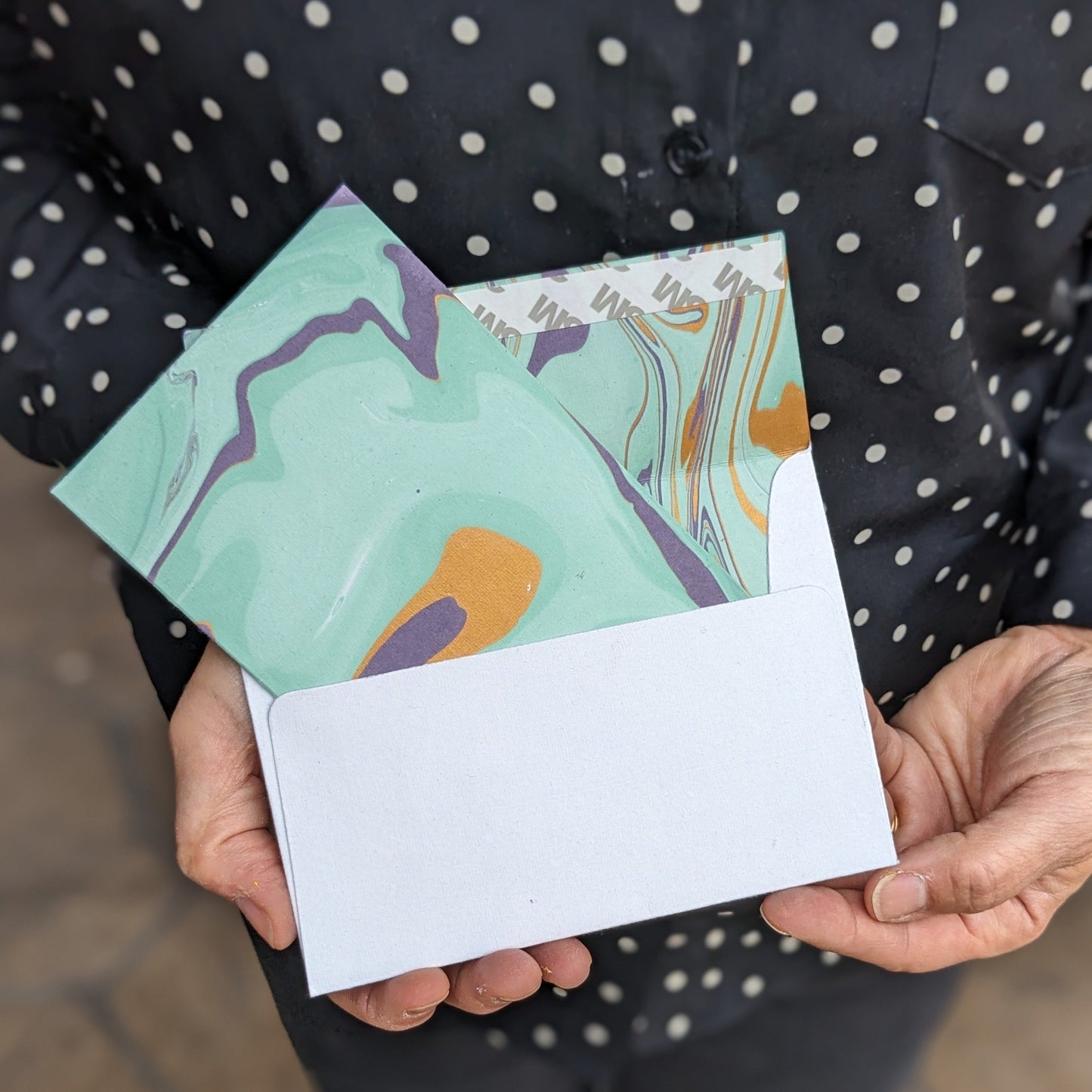 Orchid Marbled Greeting Card