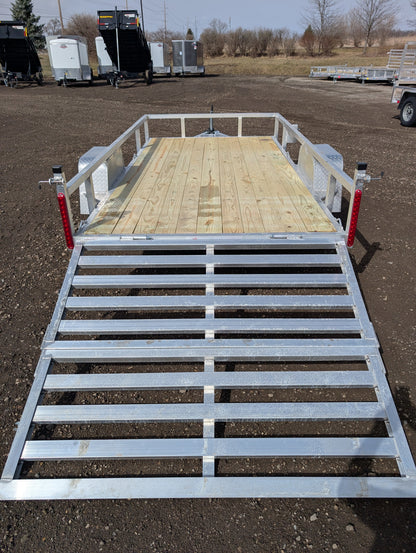 Silver Ox 6x12 Single Axle Aluminum Utility Trailer with Bi Fold Gate