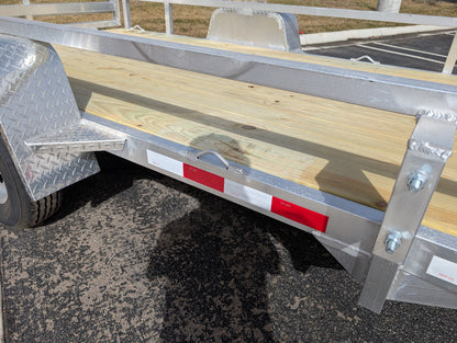 Silver Ox 6x12 Single Axle Aluminum Utility Trailer with Bi Fold Gate