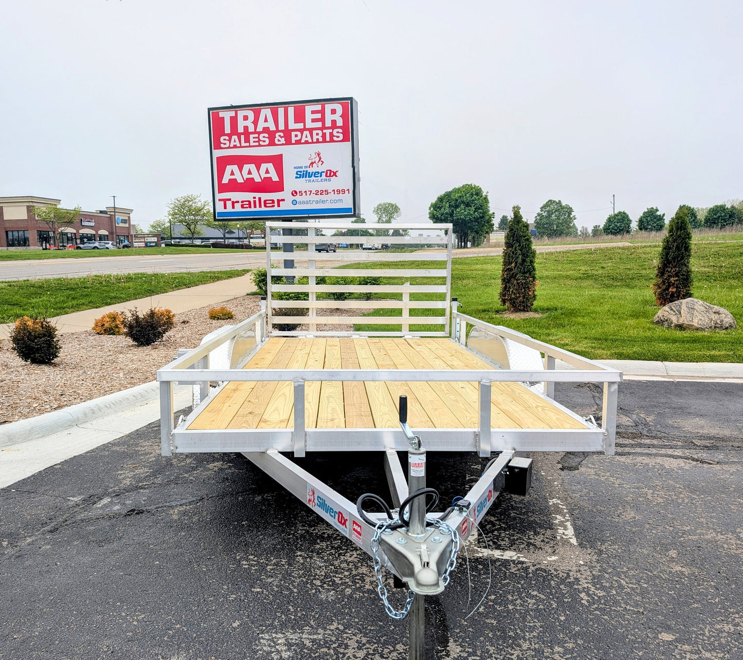 Silver Ox 7x14 Tandem Axle Aluminum Utility Trailer with Heavy Duty Package