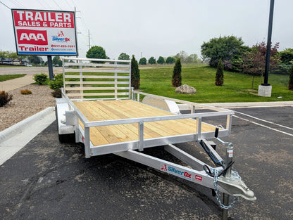 Silver Ox 7x14 Tandem Axle Aluminum Utility Trailer with Heavy Duty Package