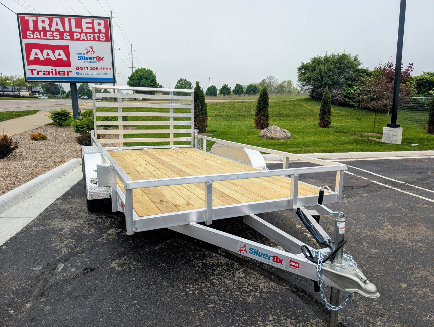 Silver Ox 7x16 Tandem Axle Aluminum Utility Trailer with Heavy Duty Package