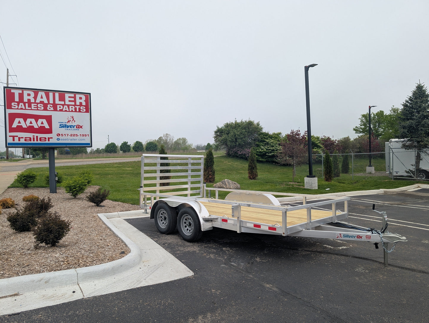Silver Ox 7x14 Tandem Axle Aluminum Utility Trailer with Heavy Duty Package