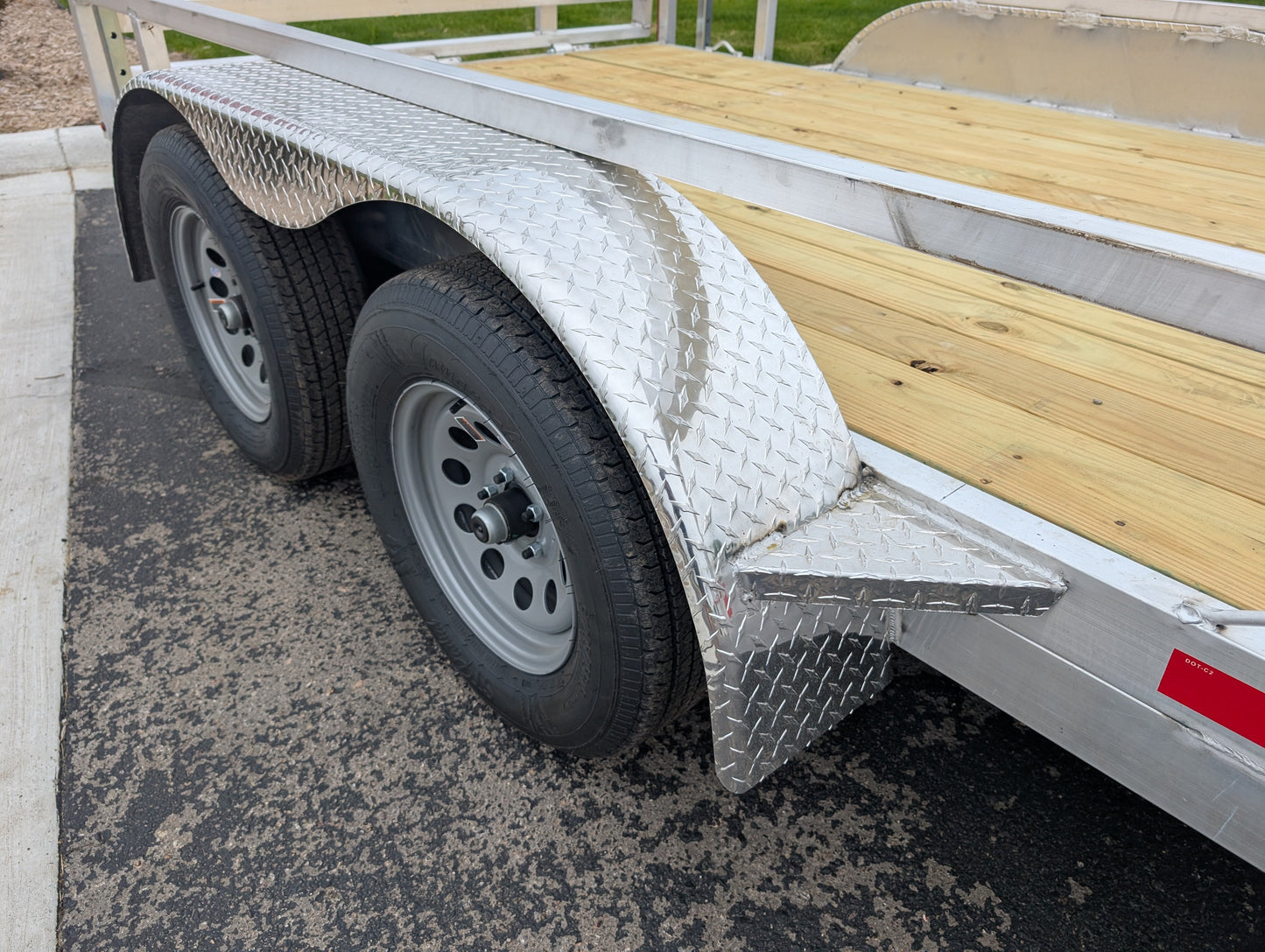 Silver Ox 7x14 Tandem Axle Aluminum Utility Trailer with Heavy Duty Package