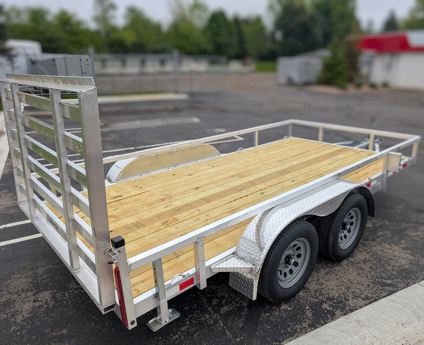 Silver Ox 7x14 Tandem Axle Aluminum Utility Trailer with Heavy Duty Package