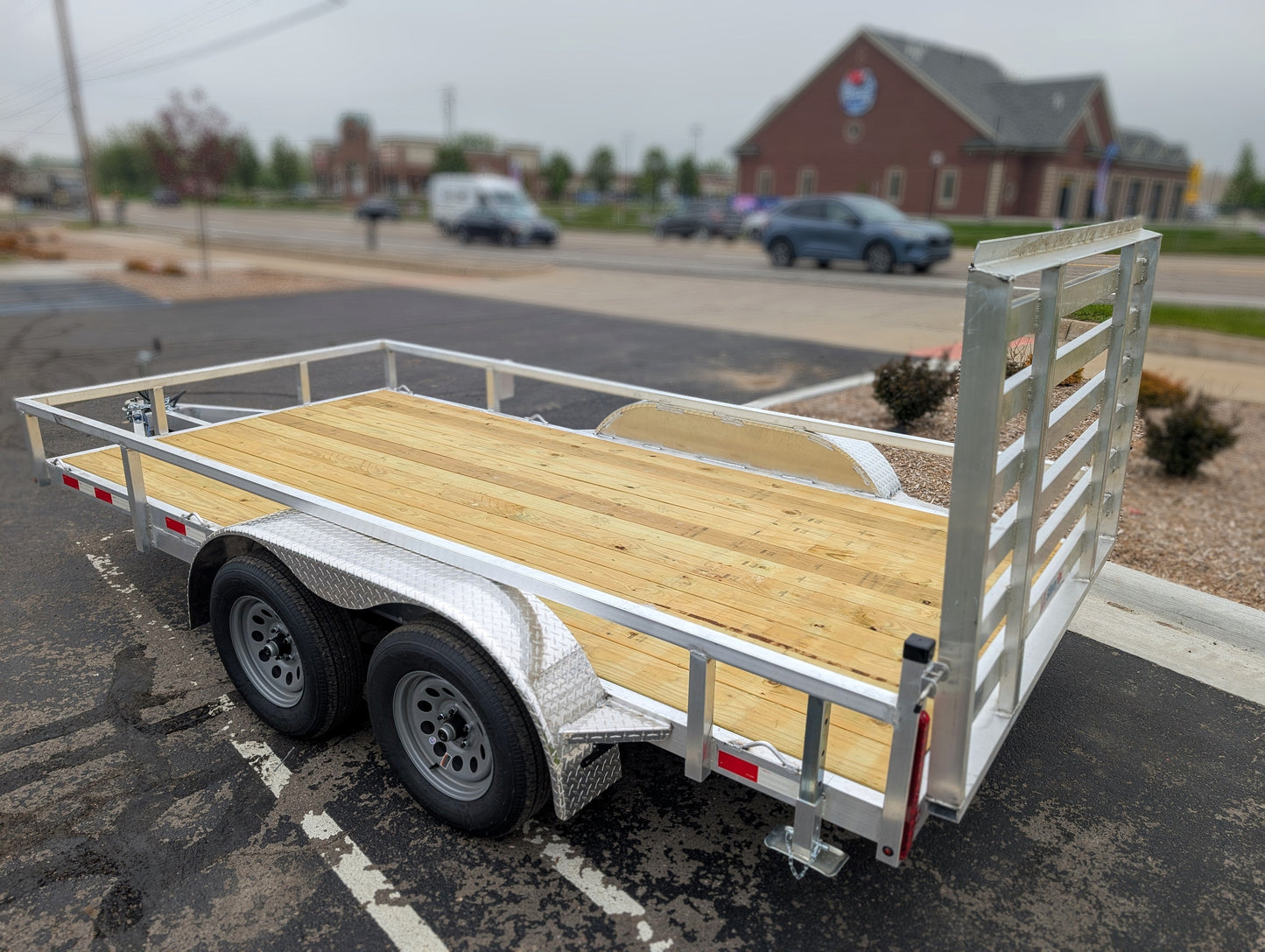 Silver Ox 7x14 Tandem Axle Aluminum Utility Trailer with Heavy Duty Package