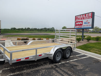 Silver Ox 7x16 Tandem Axle Aluminum Utility Trailer with Heavy Duty Package