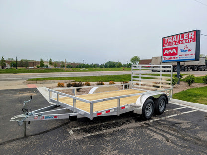 Silver Ox 7x14 Tandem Axle Aluminum Utility Trailer with Heavy Duty Package